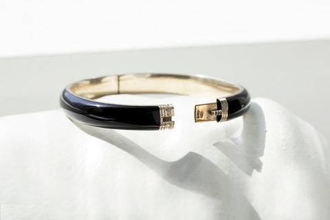 Victorian Black Enamel Bangle