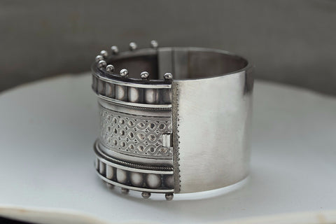 Victorian Extra Wide Sterling Silver Bangle