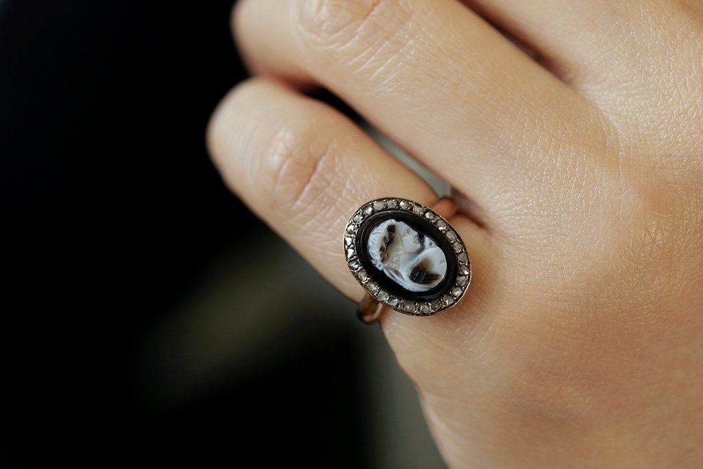 LAELIUS Antiques Antique Carved Sardonyx Love Token Ring