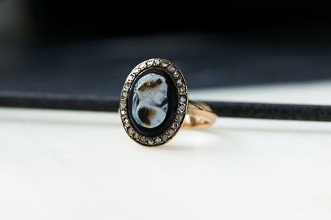 Antique Carved Sardonyx 'Love Token' Ring
